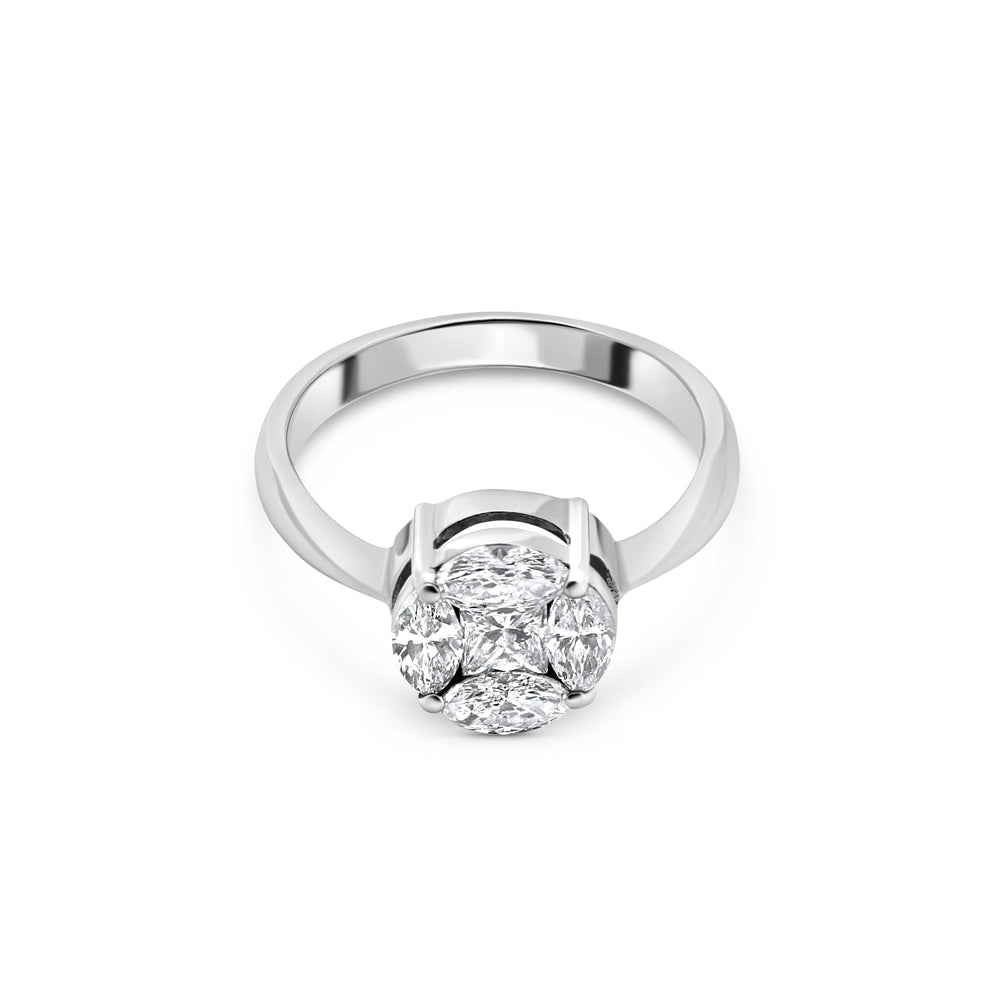 Multi-shape Diamond Cluster Ring