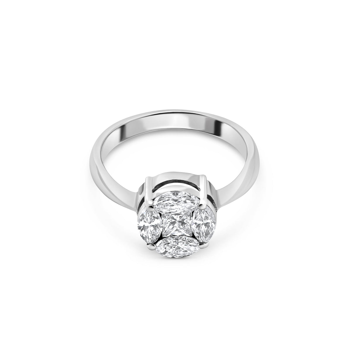 Multi-shape Diamond Cluster Ring