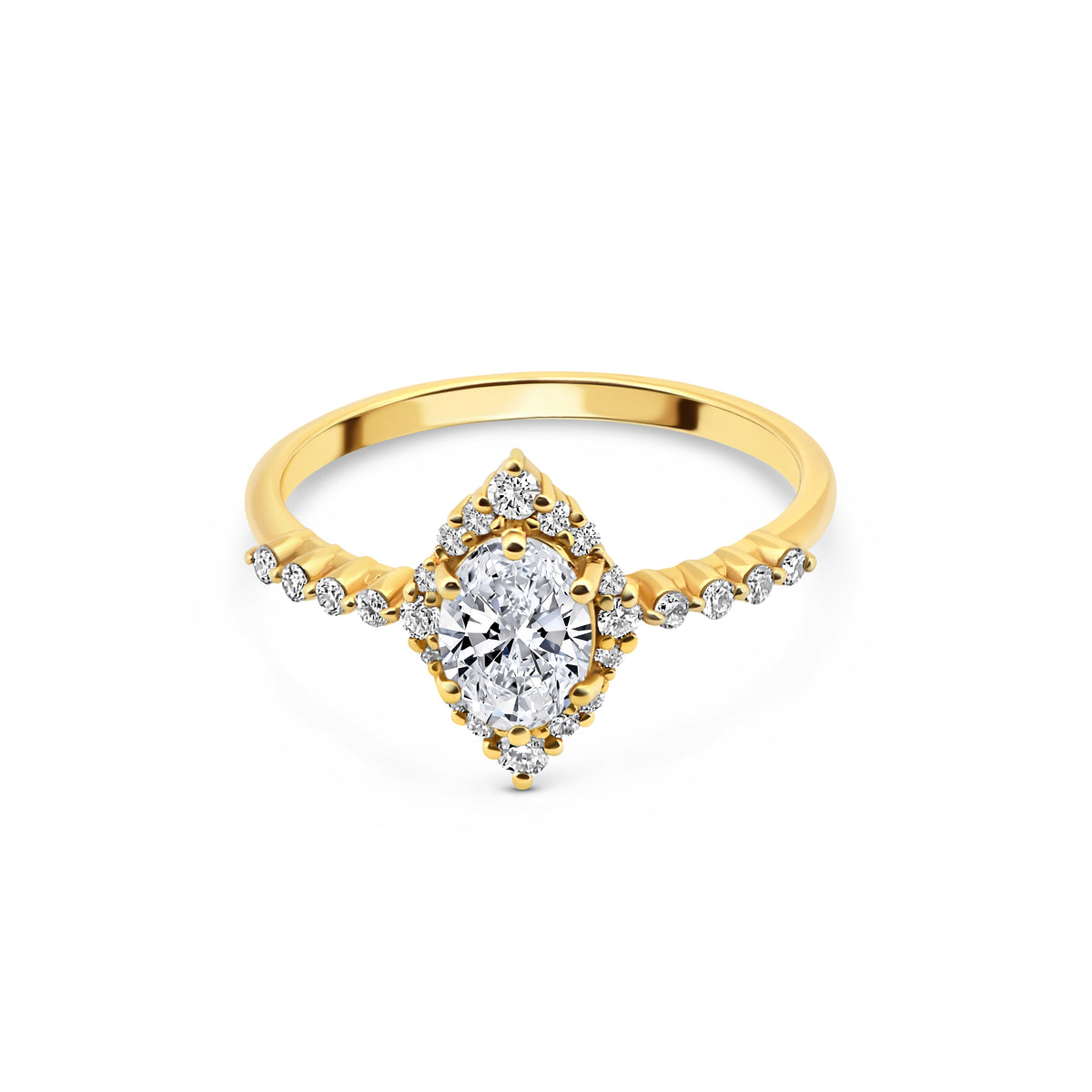 Oval Diamond Cluster Ring