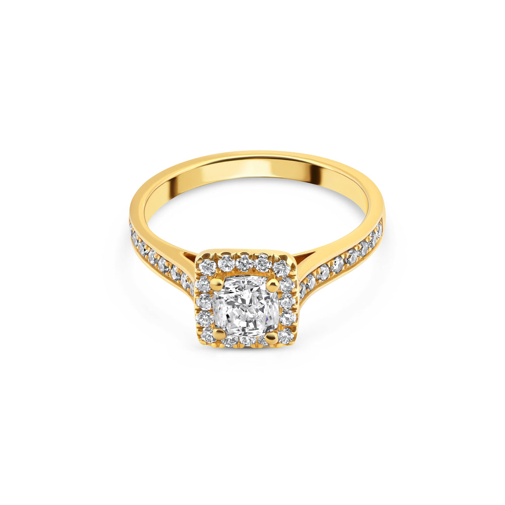 Cushion Diamond Halo Ring