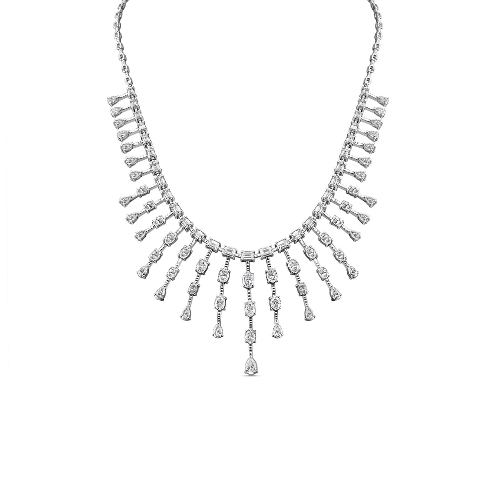 Pear & Marquise Diamond Fringe Choker