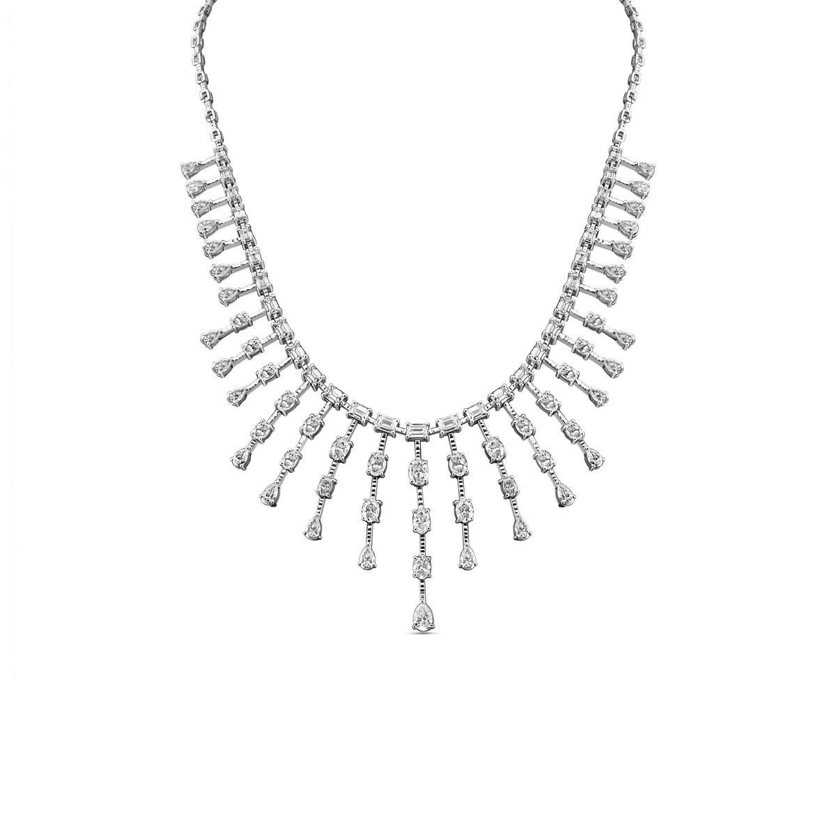 Pear & Marquise Diamond Fringe Choker