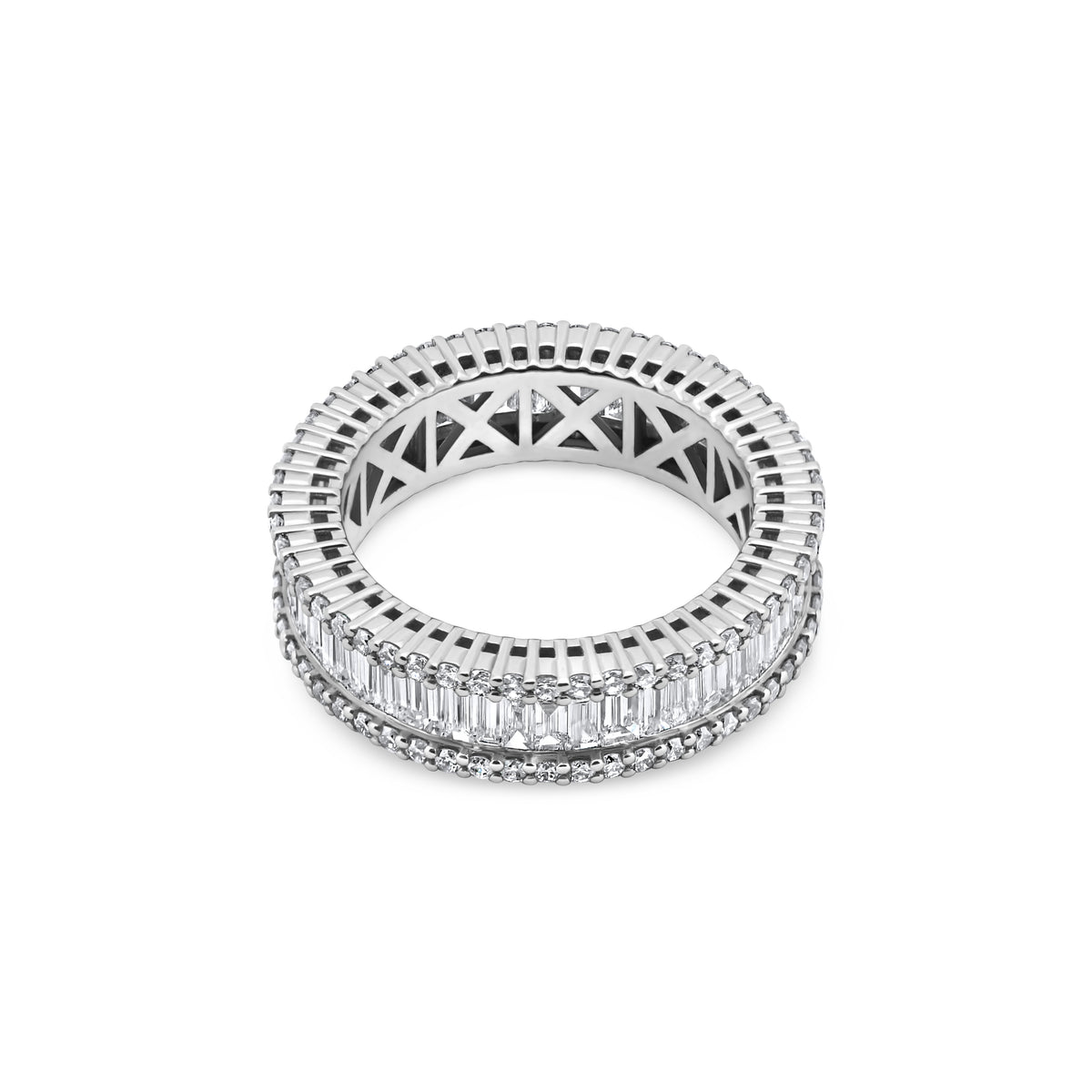 White Gold Baguette Diamond Eternity Band