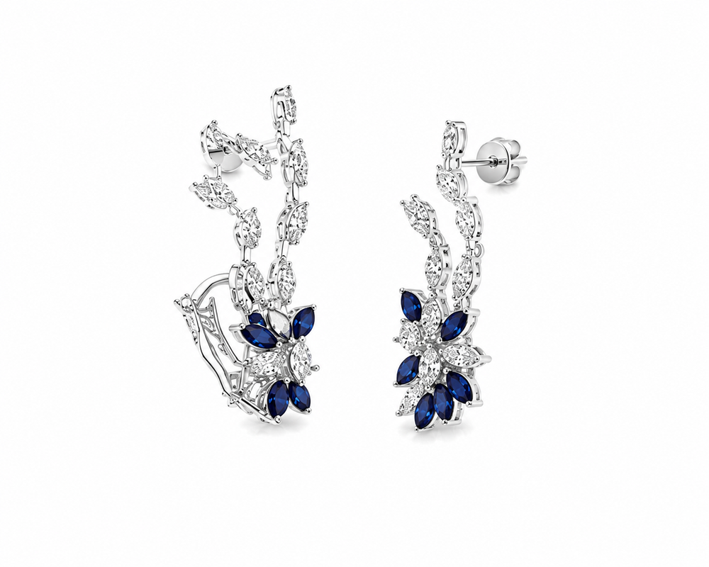 Fleur de Nuit Sapphire Earrings