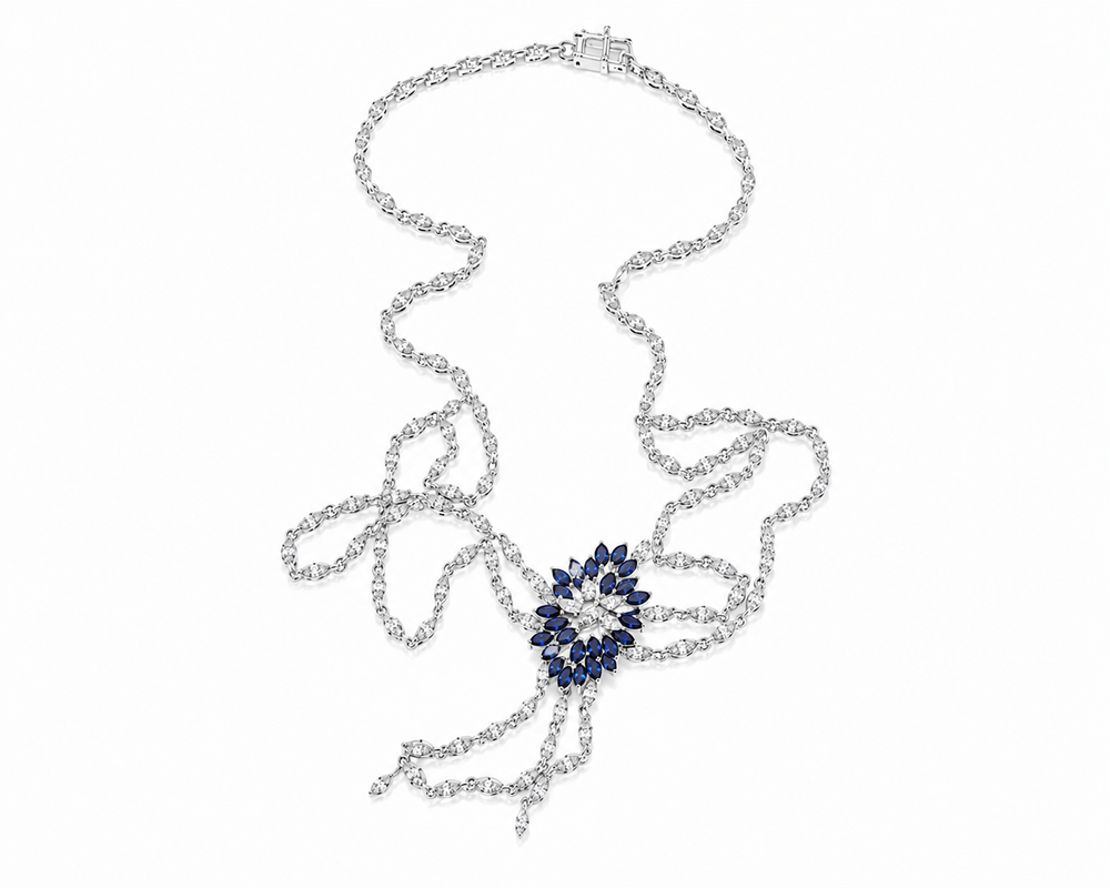 The Sapphire Fleur Necklace